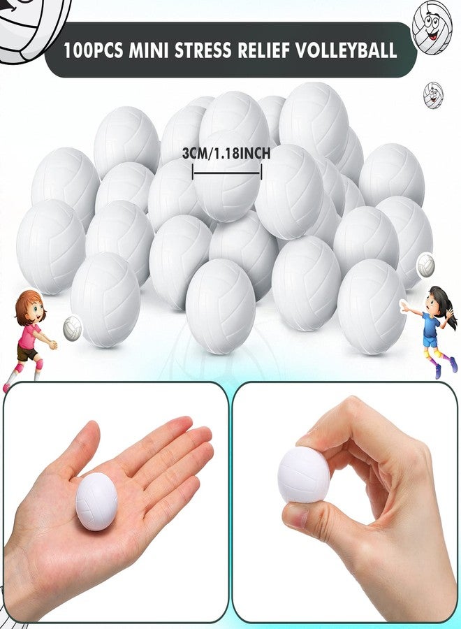 Jerify 100 Pcs Mini Volleyball Stress Balls, 1.18 Inch Foam Sports Ball Toys, Volleyball Gifts Party Favors Decorations for Stress Relief Game Birthday School Carnival Reward - Image 2